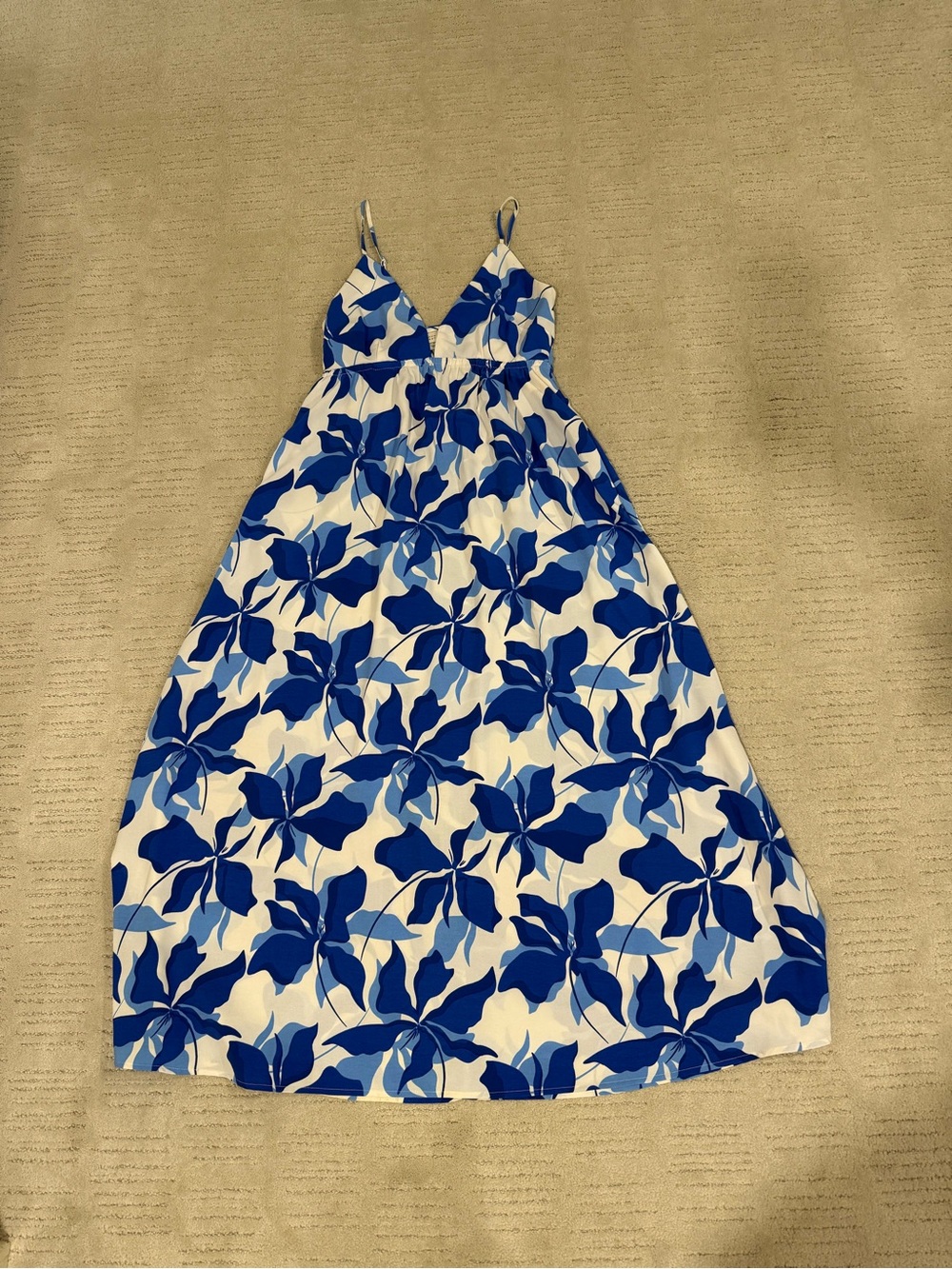a new day Blue and White Floral Strap Dress